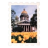 Открытка Подписные изделия «Мини-марка. Исаакиевский собор, тюльпаны», 93х67 мм, превью фото 1