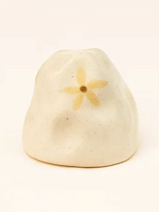 Подсвечник для тонких свечей «Цветочки», жёлтый, керамика