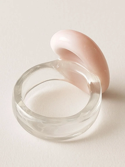 Кольцо ручной работы ПетПоллиПокет Ракушка, полимерная глина, фото 2.