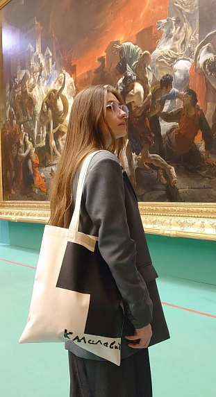 Сумка шоппер Студия упаковки «Малевич. Крест», белый, фото 5.