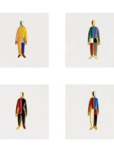 Набор металлических значков Heart of Moscow «Спортсмены», 4 шт, серия Авангард