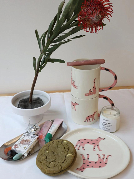 Кружка ручной работы Ладан керамика «Леопард на бизике», полуфарфор, 450 мл, фото 2.