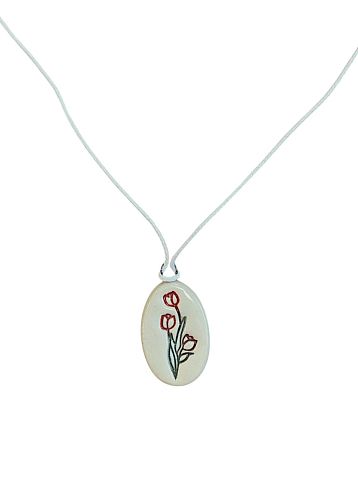 Подвеска ручной работы Молис Керамика «Тюльпаны», красные, керамика, фото 1.