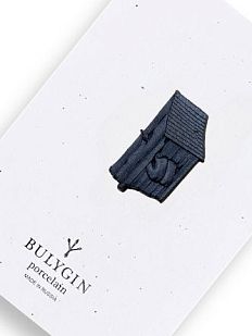 Брошь ручной работы Bulygin «Брейгель», чёрная, фарфор