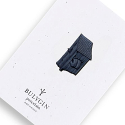 Брошь ручной работы Bulygin «Брейгель», чёрная, фарфор