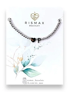 Браслет ручной работы с буквой P и сердцем, нержавеющая сталь