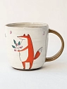 Кружка ручной работы Ким керамика с росписью Лис с голубикой, керамика, 450 мл, превью фото 1