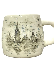 Кружка ручной работы Верба керамика бочонок «А может быть в Питер?...», керамика, 300 мл