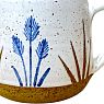 Кружка ручной работы Синие цветы, бежевая, керамика 300 мл, превью фото 3