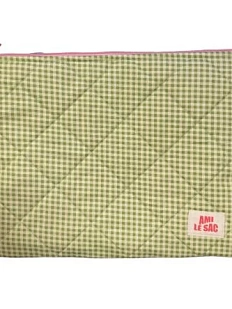 Большая косметичка ручной работы АМИ (Ami lé sac) «Кейс», зелёная клетка