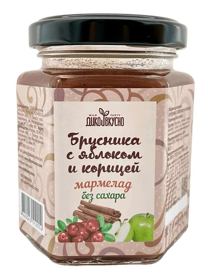 Мармелад ягодный «Брусника с Яблоком и корицей», 200 гр, фото 1.