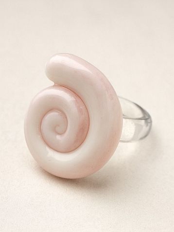 Кольцо ручной работы Ракушка, полимерная глина, фото 1.