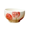 Пиала ручной работы Катя Вебер Красные одуванчики, белая, керамика, 125 мл, превью фото 1