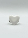 Кольцо ручной работы КерамЕлКа «Сердечко», белое, керамика, превью фото 1