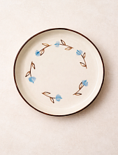 Блюдце ручной работы РУКИ В ГЛИНЕ «Веточки», полуфарфор, 14 см