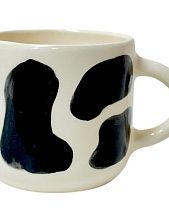 Кружка ручной работы с чёрными пятнышками, полуфарфор, 250 мл