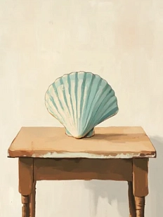 Постер интерьерный DARI DARI «Голубая ракушка», А4