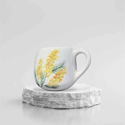 Кружка ручной работы Верба керамика «Мимоза», круглая, керамика, 350 мл, фото 4.