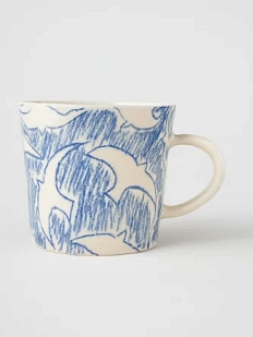 Кружка ручной работы с рисунком «Птицы», полуфарфор, 370 мл