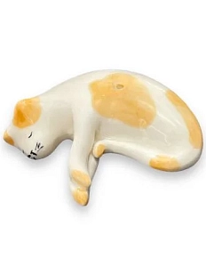 Подставка под благовония «Спящий котик», светло-коричневая, керамика