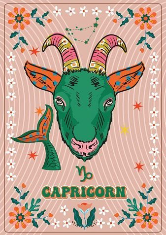 Постер интерьерный со знаком зодиака «Козерог», А3, фото 1.