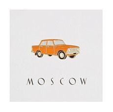 Металлический значок «Москвич красный»