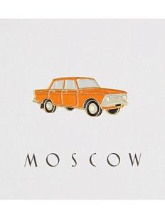 Металлический значок «Москвич красный»