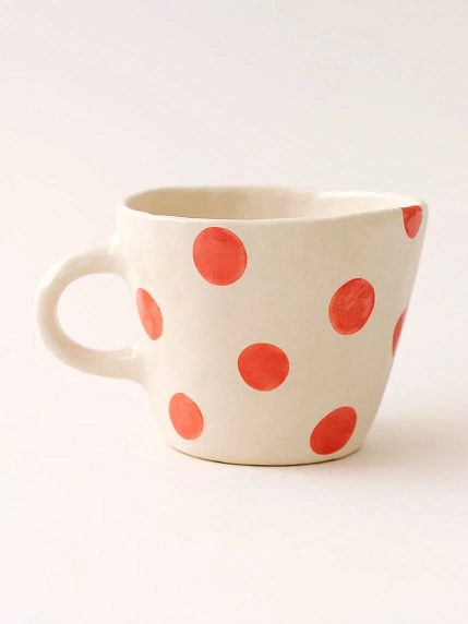 Чашка для чая ручной работы Круги розовая, керамика, 250 мл, фото 1.