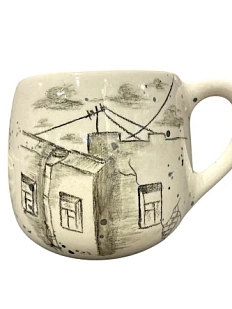 Кружка ручной работы Верба керамика «Погода в Питере...», круглая, керамика, 500 мл