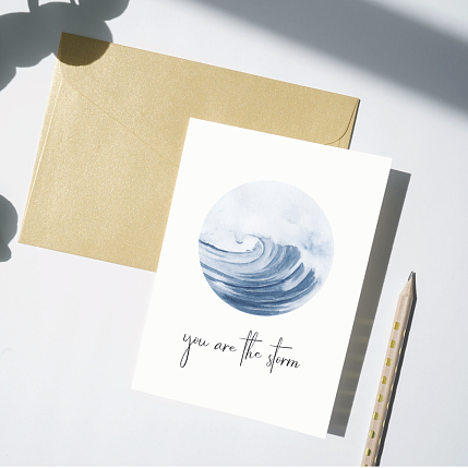 Открытка DARI DARI «You are the storm», односторонняя, белая, фото 2.