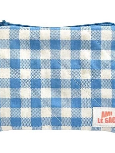 Мини-кошелёк ручной работы АМИ (Ami lé sac), голубая клетка