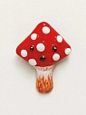 Брошь Радость Рядом «Мухомор», полимерная глина, красная, превью фото 1