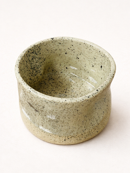 Стакан ручной работы, бежевый с брызгами, керамика, 300 мл, фото 3.