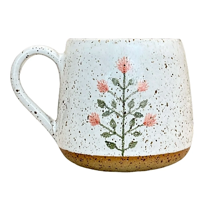 Кружка ручной работы Розовый цветок, керамика, 300 мл, фото 2.