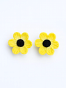 Серьги-гвоздики «Анемоны», полимерная глина, жёлтые, превью фото 1