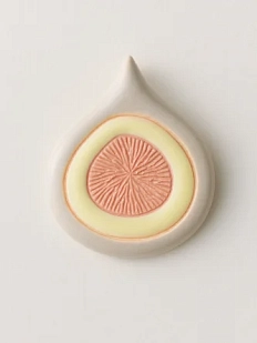 Брошь ручной работы Екатерина Юдо «Инжир», пыльно-розовая, керамика