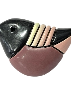 Брошь ручной работы Екатерина Юдо «Снегирь», фиолетовая, керамика