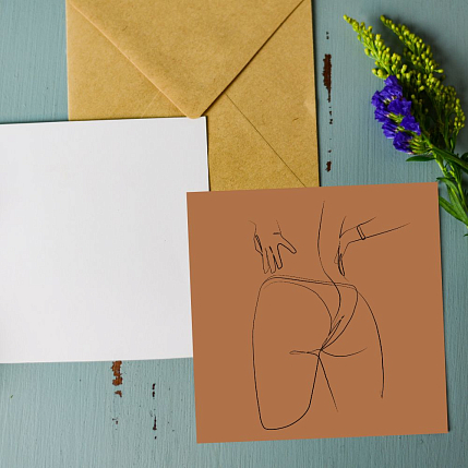 Нюдовая открытка DARI DARI №3, квадратная, фото 2.