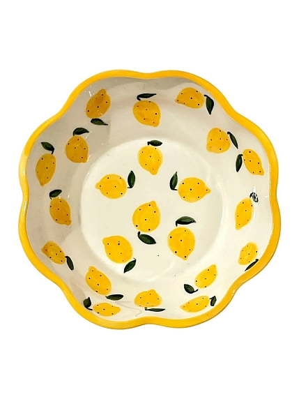 Пиала ручной работы Slowday Ceramics «Лимоны», полуфарфор, 14 см, фото 1.