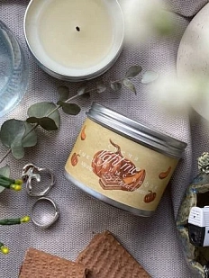 Свеча ручной работы «Тыквенные вафли», 50 г