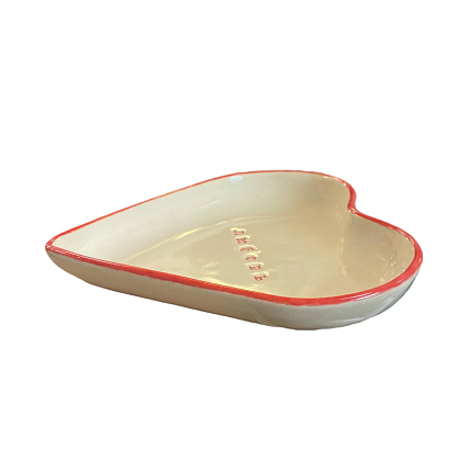 Тарелка ручной работы в форме сердечка «Любовь», керамика, 12 см, фото 2.