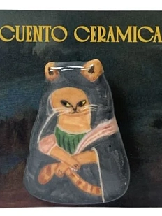 Брошь ручной работы Алиса Меренфельд Котики. Мадонна Литта, керамика