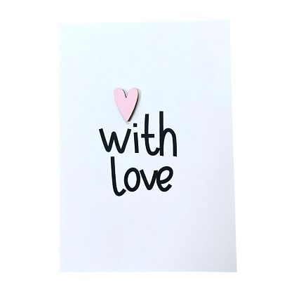 Открытка с деревянными элементами «With love», открывающаяся, BOE, фото 1.