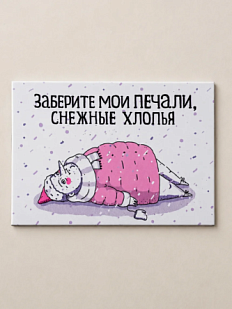 Магнит ШКЯ «Снежные хлопья», 8,5 х 6 см