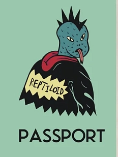 Обложка на паспорт Валя Карнавалова «Reptiloid», мятная, ПВХ