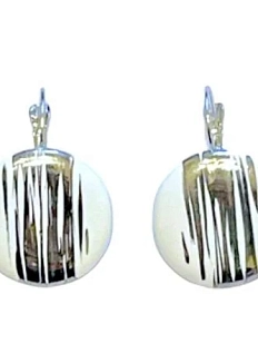 Круглые серьги «Дождь», фаянсовая глина