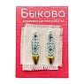 Серьги ручной работы Быкова керамика «‎Зеленый орнамент»‎, фарфор, превью фото 1