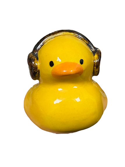 Керамическая фигурка Уточка в наушниках, фото 2.