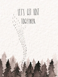 Открытка ЙЕТТИ «Let's get lost together», белая, А6