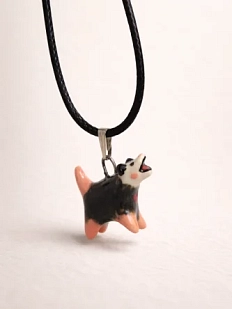 Подвеска ручной работы Боттери керамика «‎Орущий опоссум»‎, керамика